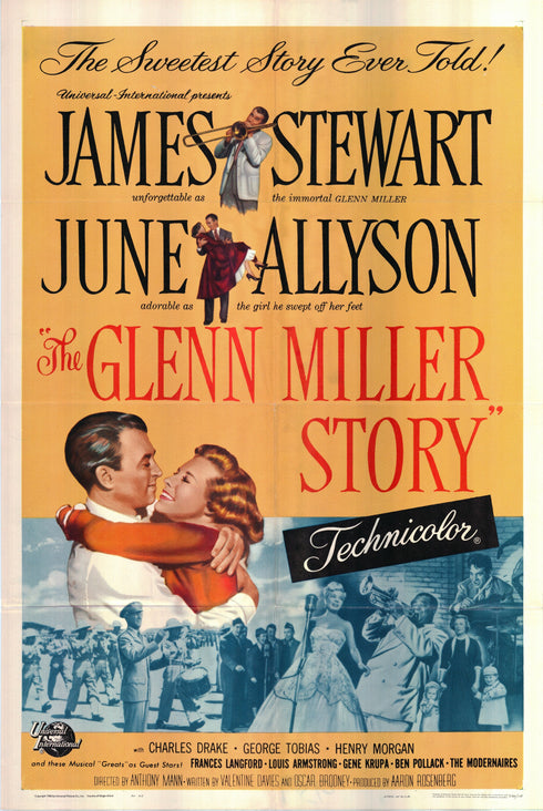 the glenn miller story 1960R one sheet poster folded